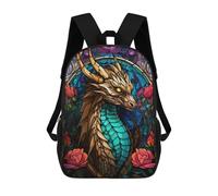 sinyumoney 3D Printed 17inch Outdoor Casual Daypack Cute Travel Kids School Backpack The Golden Dragon Fashion Casual Children Bags for Boys Elementary School