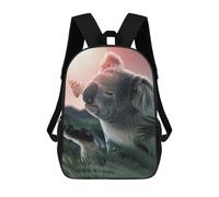 sinyumoney 3D Printed 17inch Outdoor Casual Daypack Cute Travel Kids School Backpack The Koala And Butterfly Fashion Casual Children Bags for Boys Elementary School