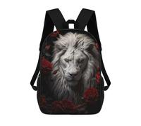 sinyumoney 3D Printed 17inch Outdoor Casual Daypack Cute Travel Kids School Backpack The White Lion Fashion Casual Children Bags for Boys Elementary School