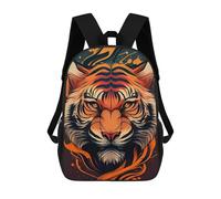 sinyumoney 3D Printed 17inch Outdoor Casual Daypack Cute Travel Kids School Backpack Tiger Animal Head Cartoon Fashion Casual Children Bags for Boys Elementary School