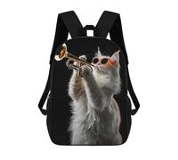 sinyumoney 3D Printed 17inch Outdoor Casual Daypack Cute Travel Kids School Backpack Turkish Angora Trumpet Fashion Casual Children Bags for Boys Elementary School
