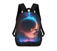 sinyumoney 3D Printed 17inch Outdoor Casual Daypack Cute Travel Kids School Backpack Universe Protector Fashion Casual Children Bags for Boys Elementary School