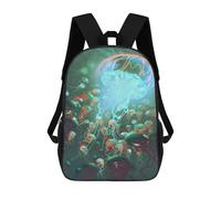 sinyumoney 3D Printed 17inch Outdoor Casual Daypack Cute Travel Kids School Backpack Watercolor Jellyfish Art Fashion Casual Children Bags for Boys Elementary School