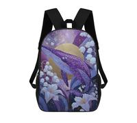 sinyumoney 3D Printed 17inch Outdoor Casual Daypack Cute Travel Kids School Backpack Whale Fantasy Art Print-1 Fashion Casual Children Bags for Boys Elementary School