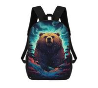 sinyumoney 3D Printed 17inch Outdoor Casual Daypack Cute Travel Kids School Backpack Wild Bear Forest Fantasy Fashion Casual Children Bags for Boys Elementary School