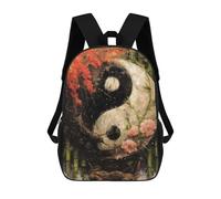 sinyumoney 3D Printed 17inch Outdoor Casual Daypack Cute Travel Kids School Backpack Yin Yang Harmony Fashion Casual Children Bags for Boys Elementary School