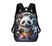 sinyumoney 3D Printed 17inch Panda Astronaut in Space-2 Children's School Bags Rucksacks High Capacity Travel Kids School Bag Fashion Book Bags Boy Girl Back Pack