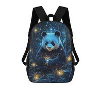 sinyumoney 3D Printed 17inch Panda in Magical Bamboo Forest Children's School Bags Rucksacks High Capacity Travel Kids School Bag Fashion Book Bags Boy Girl Back Pack