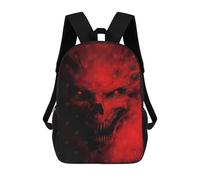 sinyumoney 3D Printed 17inch Red Demon With Glowing Eyes Children's School Bags Rucksacks High Capacity Travel Kids School Bag Fashion Book Bags Boy Girl Back Pack