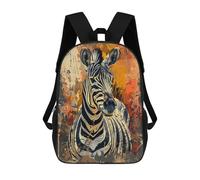 sinyumoney 3D Printed 17inch School Backpack Children's Backpack Abstract Zebra Art Print Book Bags High Capacity Travel School Bags for Kids/Students/Adults