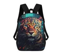 sinyumoney 3D Printed 17inch School Backpack Children's Backpack Amazon Jungle Leopard Portrait Book Bags High Capacity Travel School Bags for Kids/Students/Adults