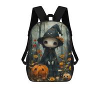 sinyumoney 3D Printed 17inch School Backpack Children's Backpack Bohoo Ghost Witch Book Bags High Capacity Travel School Bags for Kids/Students/Adults