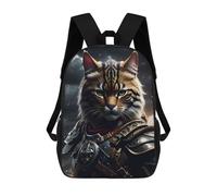 sinyumoney 3D Printed 17inch School Backpack Children's Backpack Cat Armor Angry Book Bags High Capacity Travel School Bags for Kids/Students/Adults