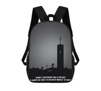 sinyumoney 3D Printed 17inch School Backpack Children's Backpack Christ Quote to Remember 2 Book Bags High Capacity Travel School Bags for Kids/Students/Adults