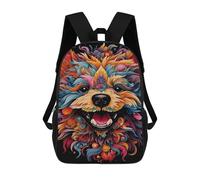 sinyumoney 3D Printed 17inch School Backpack Children's Backpack Colorful Abstract Dog Art-27 Book Bags High Capacity Travel School Bags for Kids/Students/Adults