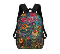sinyumoney 3D Printed 17inch School Backpack Children's Backpack Colorful Abstract Floral Artwork Book Bags High Capacity Travel School Bags for Kids/Students/Adults