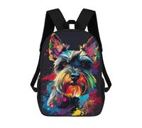 sinyumoney 3D Printed 17inch School Backpack Children's Backpack Colorful Dog Portrait Art Print-19 Book Bags High Capacity Travel School Bags for Kids/Students/Adults