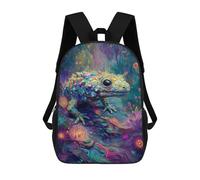sinyumoney 3D Printed 17inch School Backpack Children's Backpack Colorful Fantasy Toad Scene Book Bags High Capacity Travel School Bags for Kids/Students/Adults
