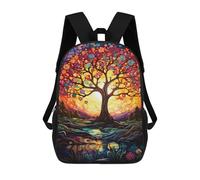 sinyumoney 3D Printed 17inch School Backpack Children's Backpack Colorful Tree of Life Artwork Book Bags High Capacity Travel School Bags for Kids/Students/Adults