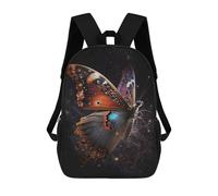 sinyumoney 3D Printed 17inch School Backpack Children's Backpack Cosmic Butterfly Art Print-1 Book Bags High Capacity Travel School Bags for Kids/Students/Adults