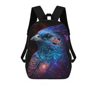 sinyumoney 3D Printed 17inch School Backpack Children's Backpack Cosmic Feathered Companion-5 Book Bags High Capacity Travel School Bags for Kids/Students/Adults