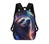 sinyumoney 3D Printed 17inch School Backpack Children's Backpack Cosmic Sloth Portrait-19 Book Bags High Capacity Travel School Bags for Kids/Students/Adults
