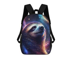 sinyumoney 3D Printed 17inch School Backpack Children's Backpack Cosmic Sloth Portrait-19 Book Bags High Capacity Travel School Bags for Kids/Students/Adults