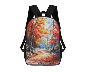sinyumoney 3D Printed 17inch School Backpack Children's Backpack Crimson Autumn Cr ook Bags High Capacity Travel School Bags for Kids/Students/Adults