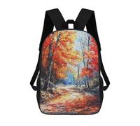 sinyumoney 3D Printed 17inch School Backpack Children's Backpack Crimson Autumn Creek Book Bags High Capacity Travel School Bags for Kids/Students/Adults