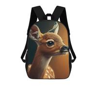 sinyumoney 3D Printed 17inch School Backpack Children's Backpack Cute Deer Book Bags High Capacity Travel School Bags for Kids/Students/Adults