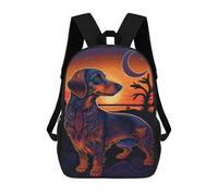 sinyumoney 3D Printed 17inch School Backpack Children's Backpack Dachshund Style 4 Book Bags High Capacity Travel School Bags for Kids/Students/Adults