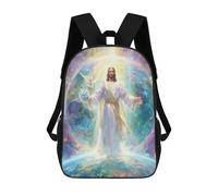sinyumoney 3D Printed 17inch School Backpack Children's Backpack Divine Light of Creation Book Bags High Capacity Travel School Bags for Kids/Students/Adults