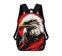 sinyumoney 3D Printed 17inch School Backpack Children's Backpack Eagle Portrait with Red Accents Book Bags High Capacity Travel School Bags for Kids/Students/Adults