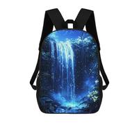 sinyumoney 3D Printed 17inch School Backpack Children's Backpack Enchanted Waterfall Scene Book Bags High Capacity Travel School Bags for Kids/Students/Adults