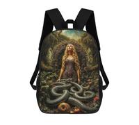 sinyumoney 3D Printed 17inch School Backpack Children's Backpack Eve in Eden Garden Book Bags High Capacity Travel School Bags for Kids/Students/Adults