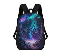 sinyumoney 3D Printed 17inch School Backpack Children's Backpack Fantasy Bicycle Journey Book Bags High Capacity Travel School Bags for Kids/Students/Adults