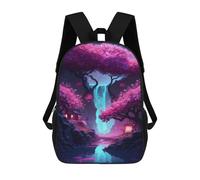 sinyumoney 3D Printed 17inch School Backpack Children's Backpack Fantasy Nature Japan 01 Book Bags High Capacity Travel School Bags for Kids/Students/Adults