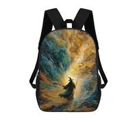 sinyumoney 3D Printed 17inch School Backpack Children's Backpack Fantasy Wizard Journey Book Bags High Capacity Travel School Bags for Kids/Students/Adults