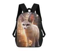 sinyumoney 3D Printed 17inch School Backpack Children's Backpack Fennec Fox And Butterfly Book Bags High Capacity Travel School Bags for Kids/Students/Adults