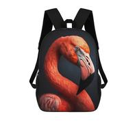 sinyumoney 3D Printed 17inch School Backpack Children's Backpack Flamingos Portrait Book Bags High Capacity Travel School Bags for Kids/Students/Adults