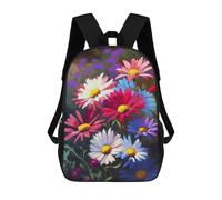 sinyumoney 3D Printed 17inch School Backpack Children's Backpack Flowers Mom Mother Aster Book Bags High Capacity Travel School Bags for Kids/Students/Adults