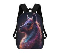 sinyumoney 3D Printed 17inch School Backpack Children's Backpack Galaxy Alpaca Llama Meme Book Bags High Capacity Travel School Bags for Kids/Students/Adults