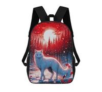 sinyumoney 3D Printed 17inch School Backpack Children's Backpack Ghost Wolf Book Bags High Capacity Travel School Bags for Kids/Students/Adults