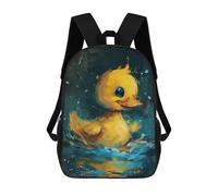 sinyumoney 3D Printed 17inch School Backpack Children's Backpack Golden Duckling in Water -1 Book Bags High Capacity Travel School Bags for Kids/Students/Adults