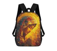 sinyumoney 3D Printed 17inch School Backpack Children's Backpack Golden Halo Portrait Book Bags High Capacity Travel School Bags for Kids/Students/Adults