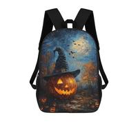 sinyumoney 3D Printed 17inch School Backpack Children's Backpack Halloween Jack-o'-Lantern Pathway-1 Book Bags High Capacity Travel School Bags for Kids/Students/Adults