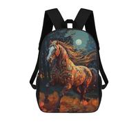 sinyumoney 3D Printed 17inch School Backpack Children's Backpack Horse Abstract Book Bags High Capacity Travel School Bags for Kids/Students/Adults