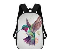 sinyumoney 3D Printed 17inch School Backpack Children's Backpack Hummingbird Bird Color Book Bags High Capacity Travel School Bags for Kids/Students/Adults