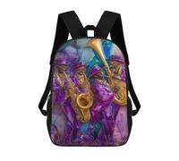 sinyumoney 3D Printed 17inch School Backpack Children's Backpack Jazz Band Painting Artwork-1 Book Bags High Capacity Travel School Bags for Kids/Students/Adults