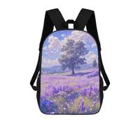sinyumoney 3D Printed 17inch School Backpack Children's Backpack Lavender Field Dream Book Bags High Capacity Travel School Bags for Kids/Students/Adults